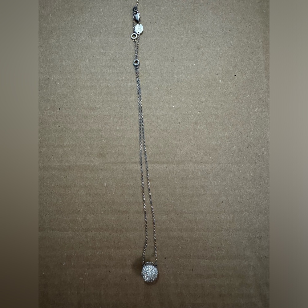 Henri Bendel Rocks necklace in silver and clear stones